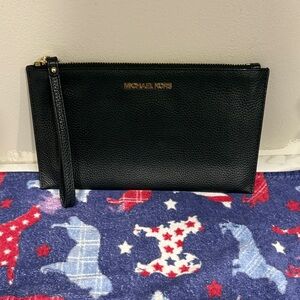 Michael Kors Black Pebbled Leather Clutch
